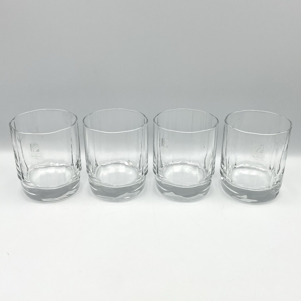 Luigi Bormioli Light & Music Italy Whiskey Glasses Set of 4 Oval Base Tumblers